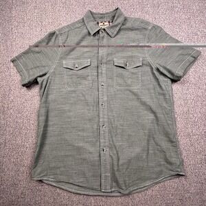 Woolrich Men's L Olive Green Short Sleeve Button Up Shirt Workwear Utility